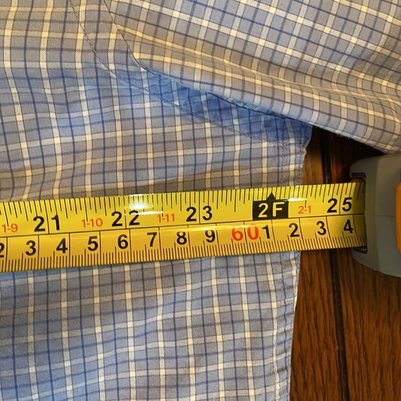 Southern Tide Button Down. Large. Mountainside windowpane. Blue. Cotton - Picture 6 of 11